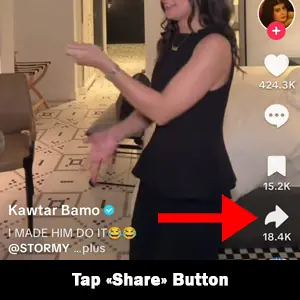 Tap the Share button tik tok mp3