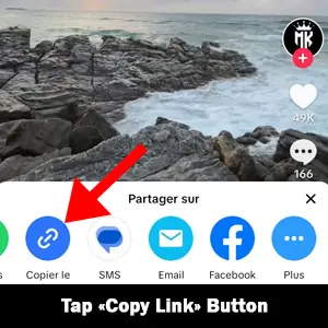 Select Copy Link for download video tiktok tik tok mp3